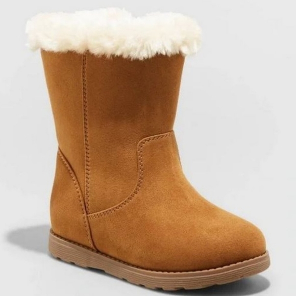 Cat & Jack Shoes Toddler Girls Leah Zipper Slipon Shearling Boots